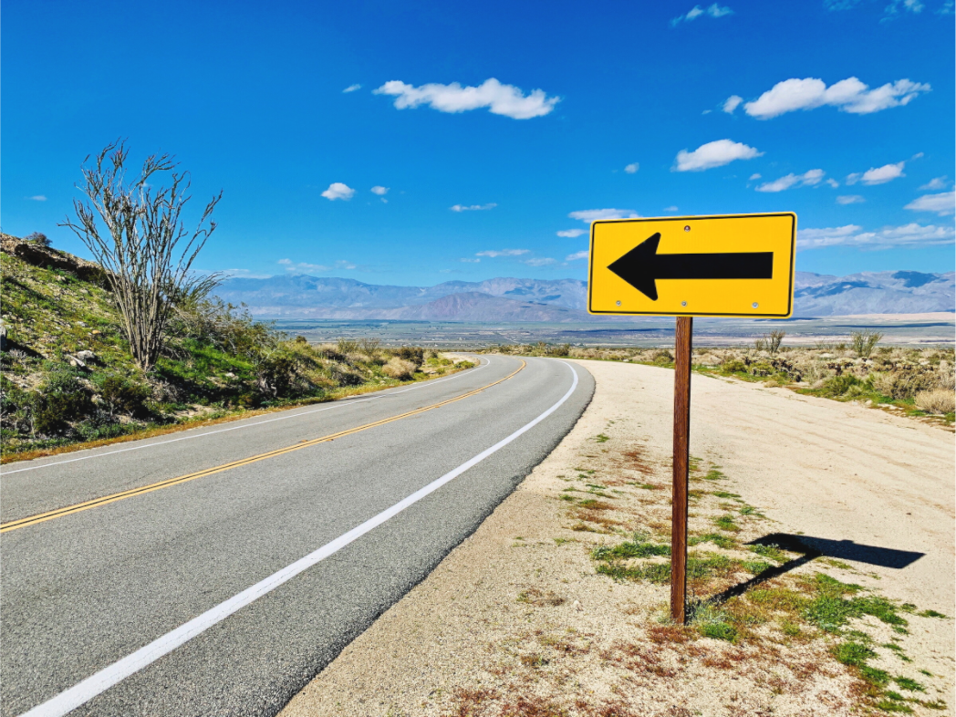 Desert Highway Directional Sign