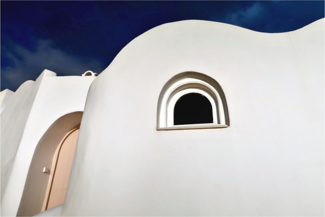 Curvy Home Arched Door Window